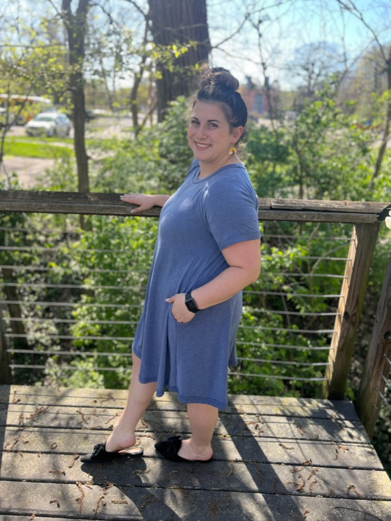 Detailed Denim tshirt dress with pockets