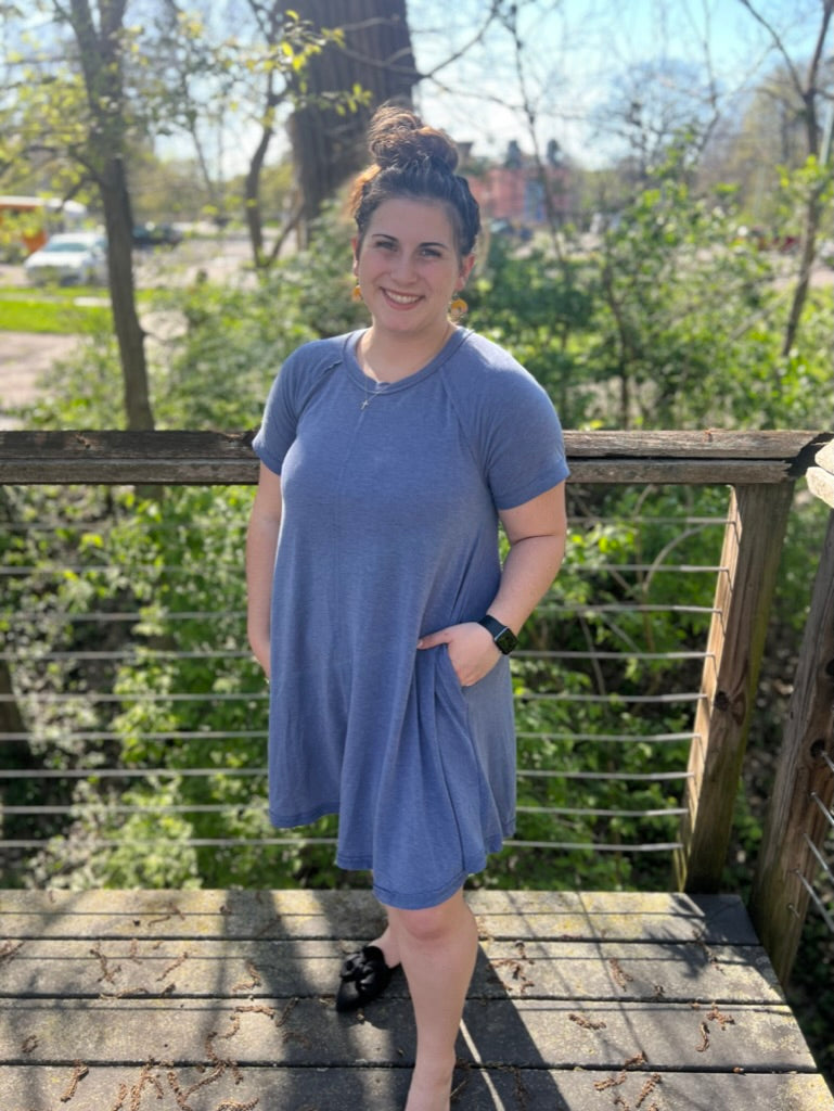 Detailed Denim tshirt dress with pockets