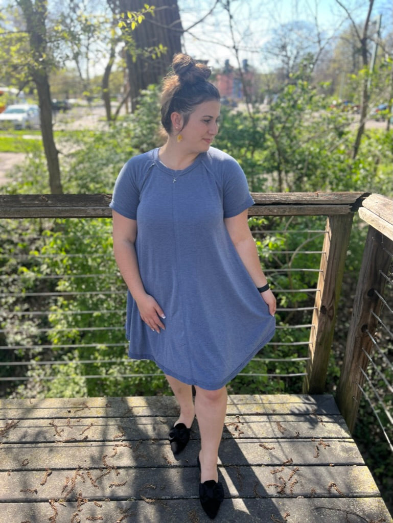 Detailed Denim tshirt dress with pockets