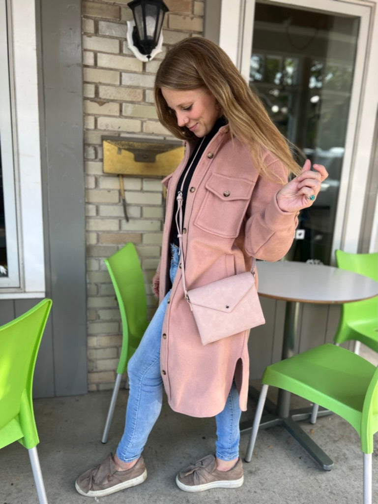 Cozy oversized long shacket