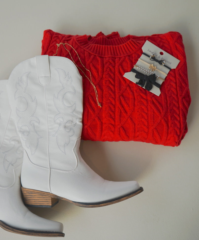 Cozy Scarlet Flare Sweater