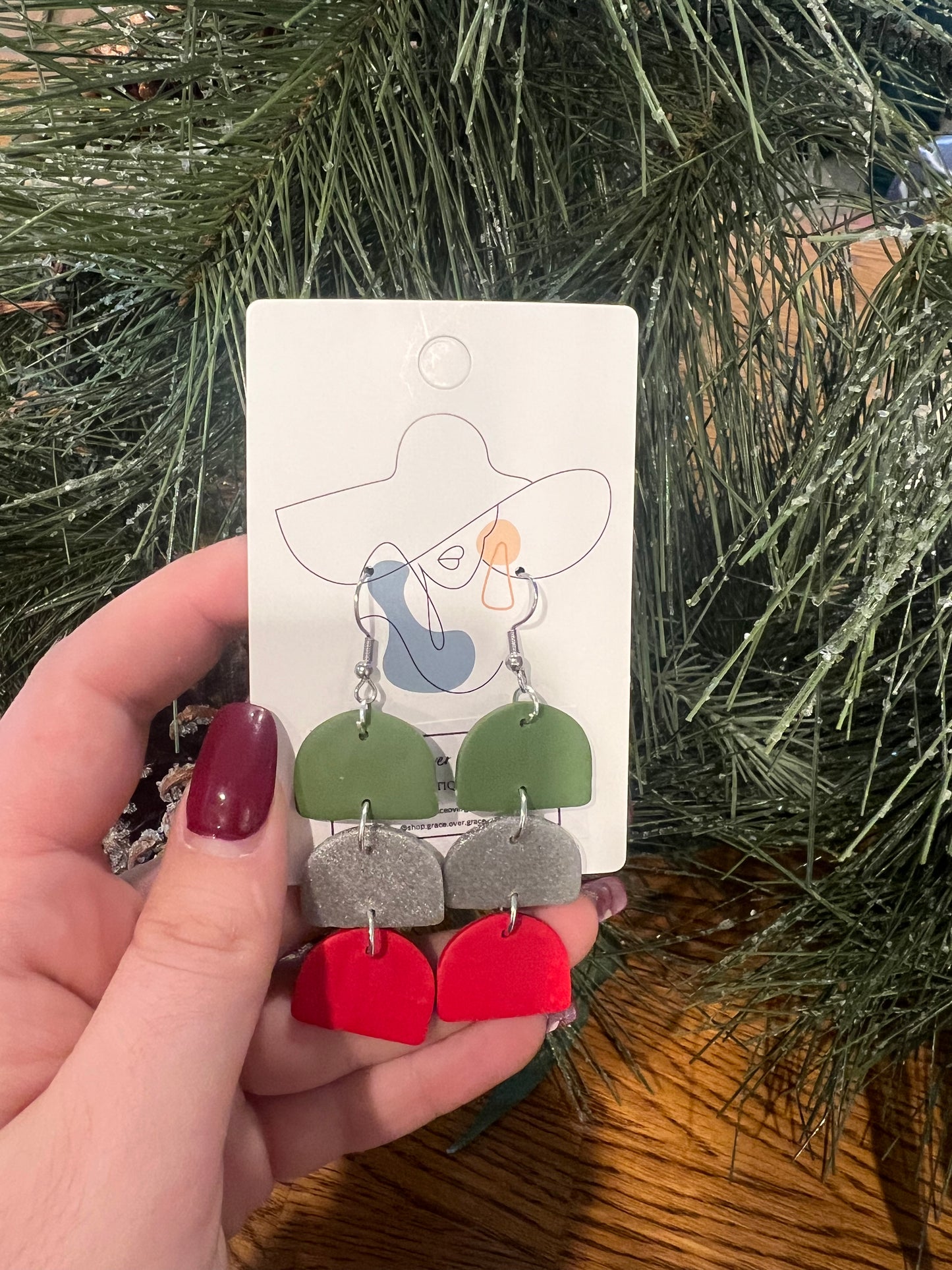 Boho Christmas cheer dangle earrings