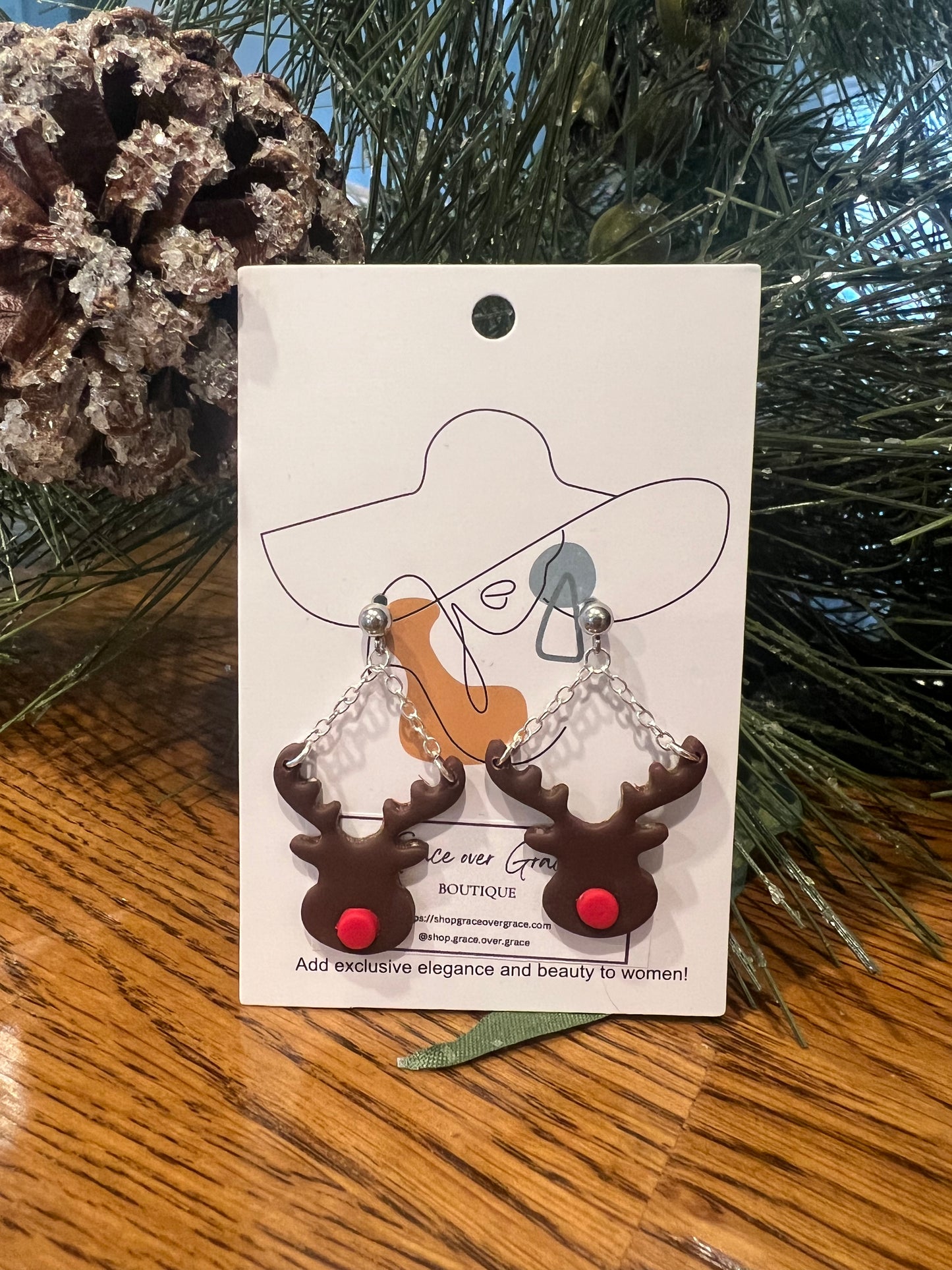 Rudolf stud dangle earrings