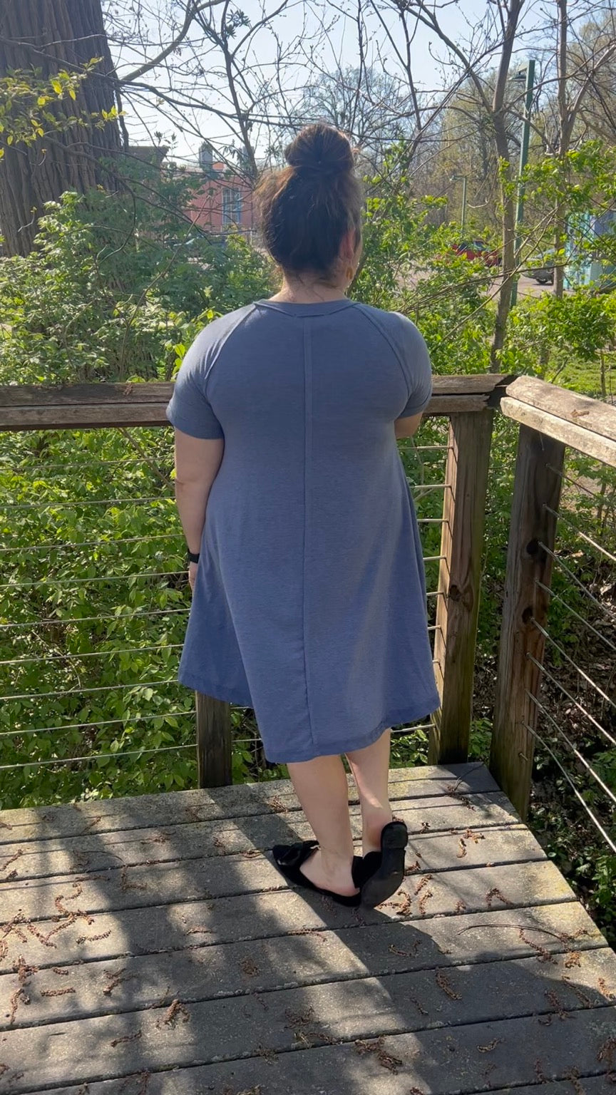 Detailed Denim tshirt dress with pockets