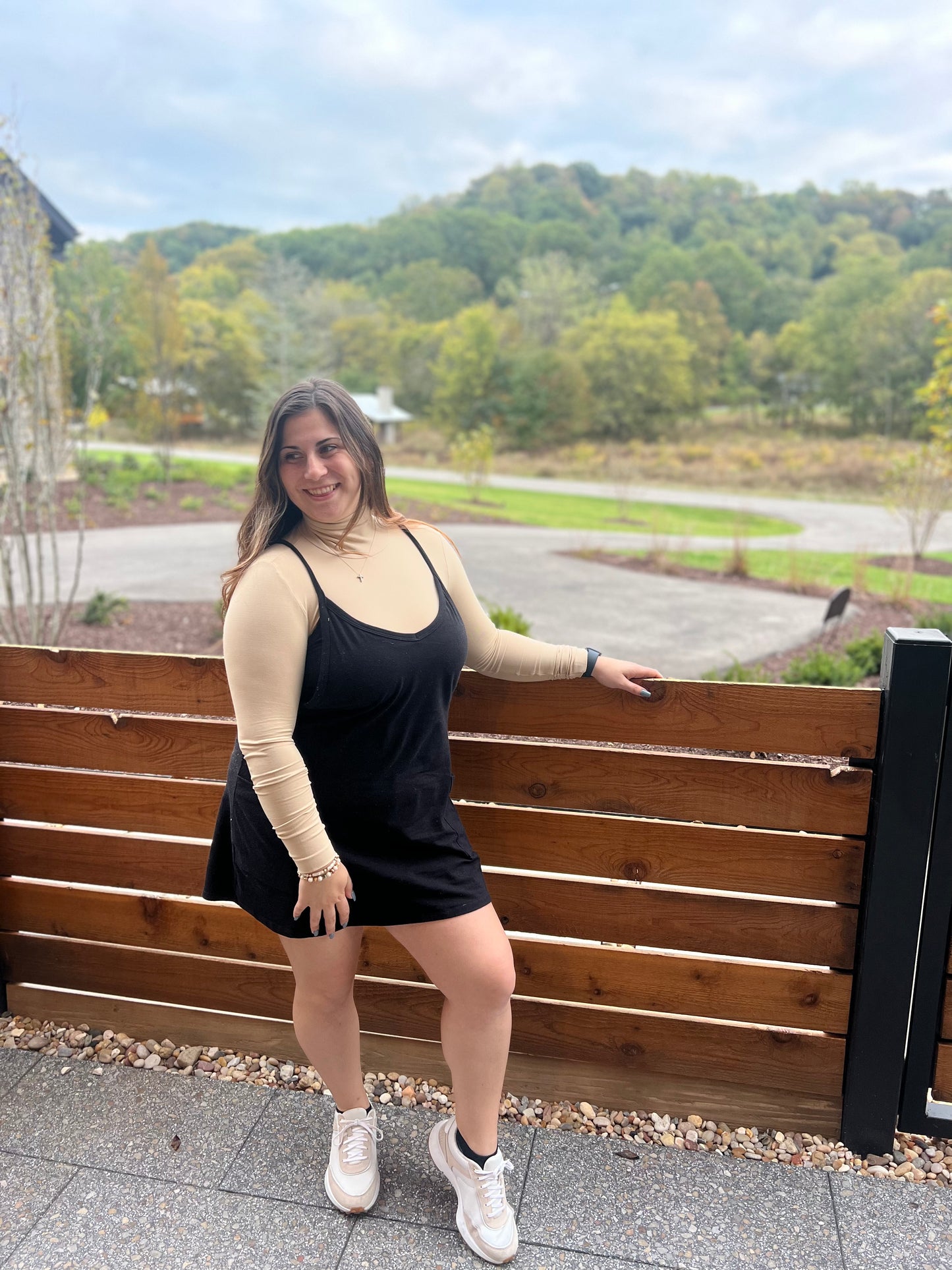 Black Jersey mini dress with romper lining 