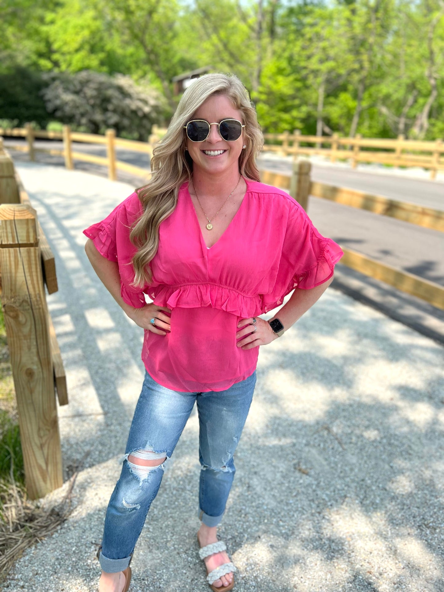 Heat Waves Hot Pink Top