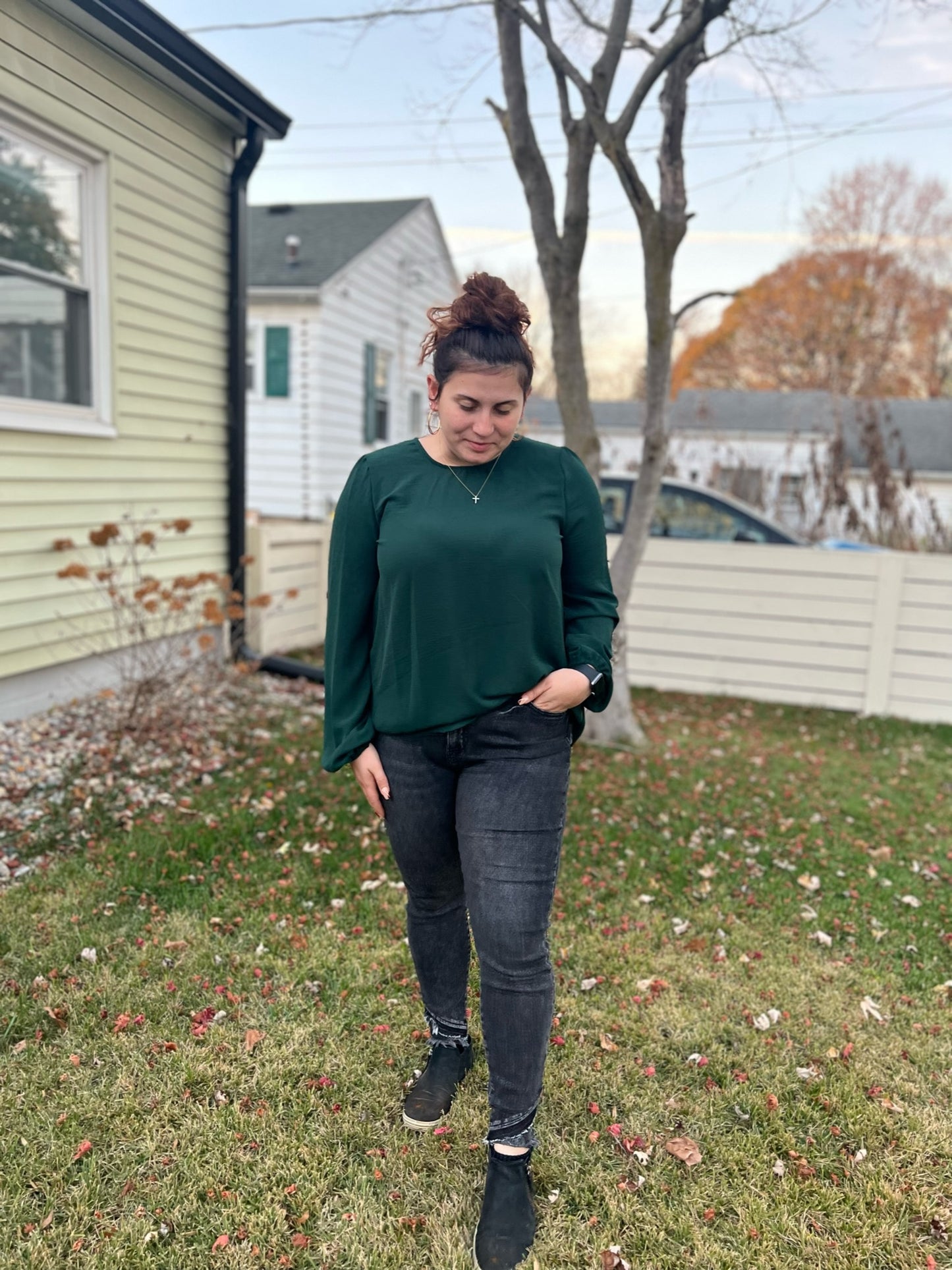 Hunter green top