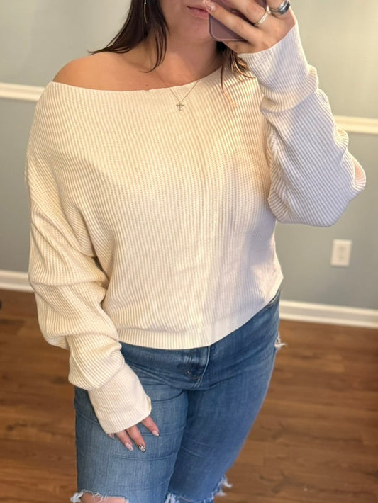 Falling for You Cream Sweater