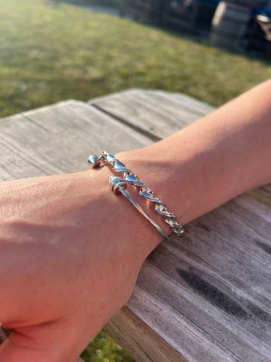 Goddess cuff solid twist silver bracelet