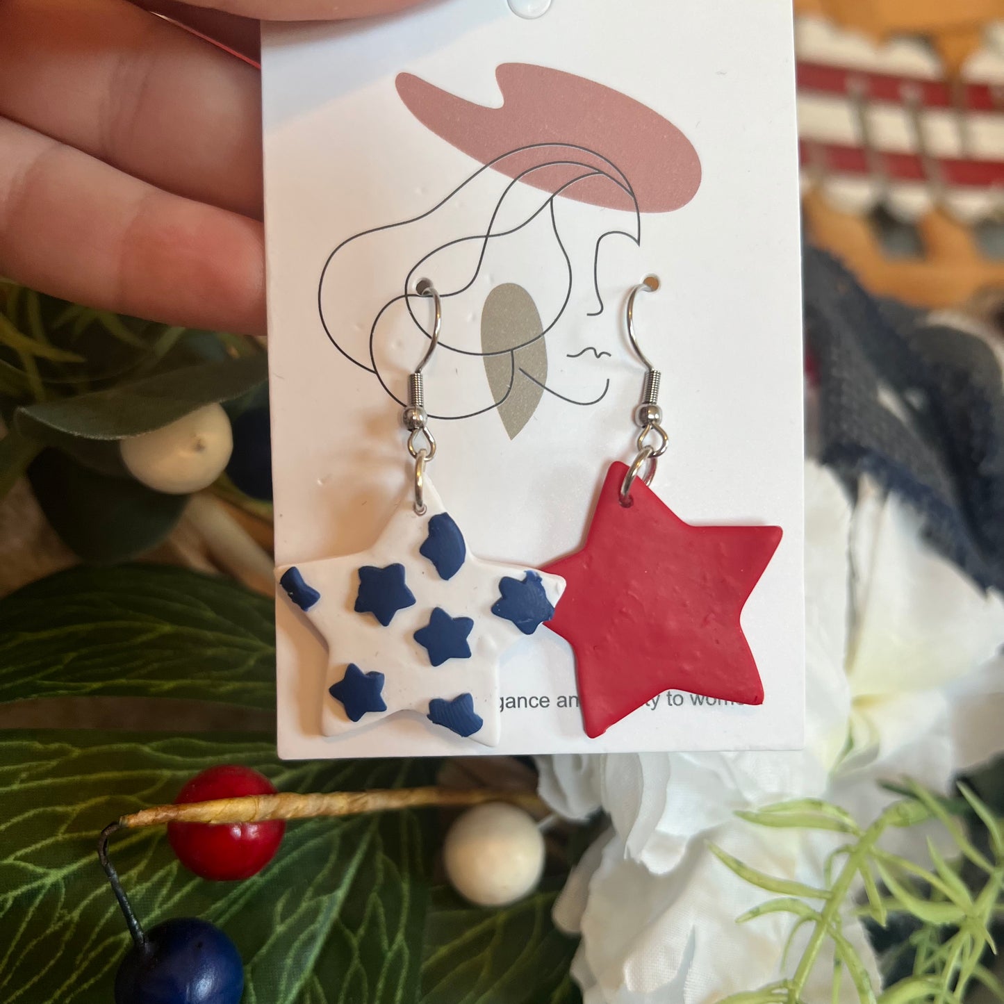 USA Blue Stars earrings