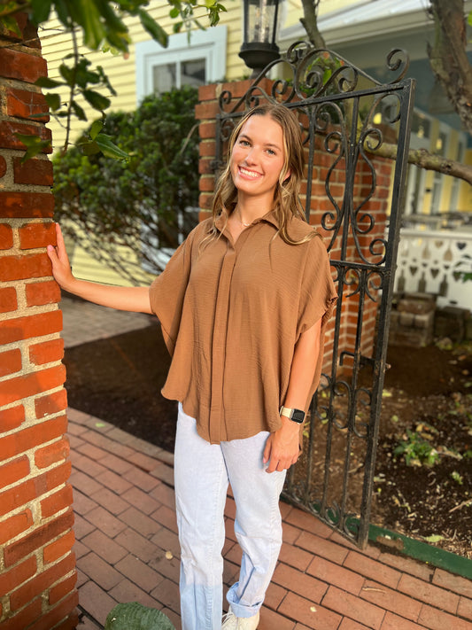 Coffee first button up top