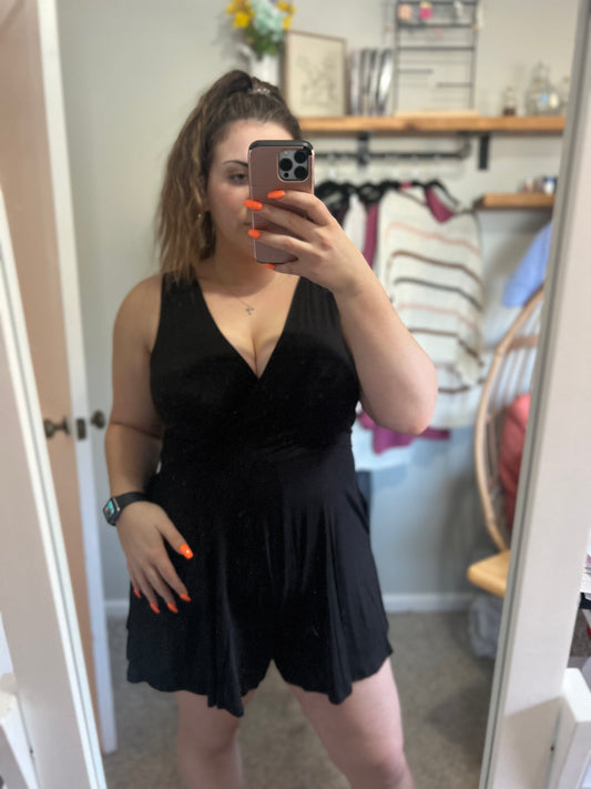 Ready for the party black romper