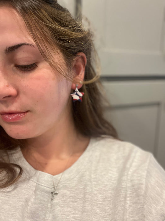 Tie dye star earrings