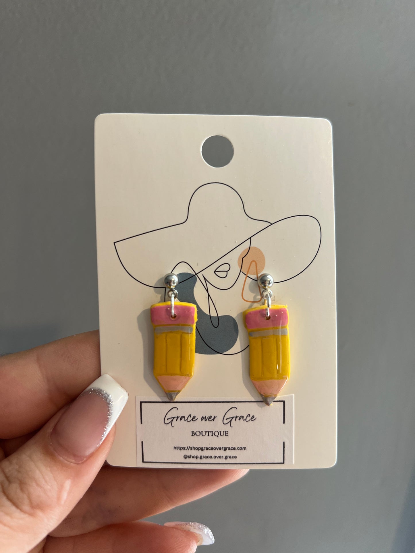 Pencil stud earrings