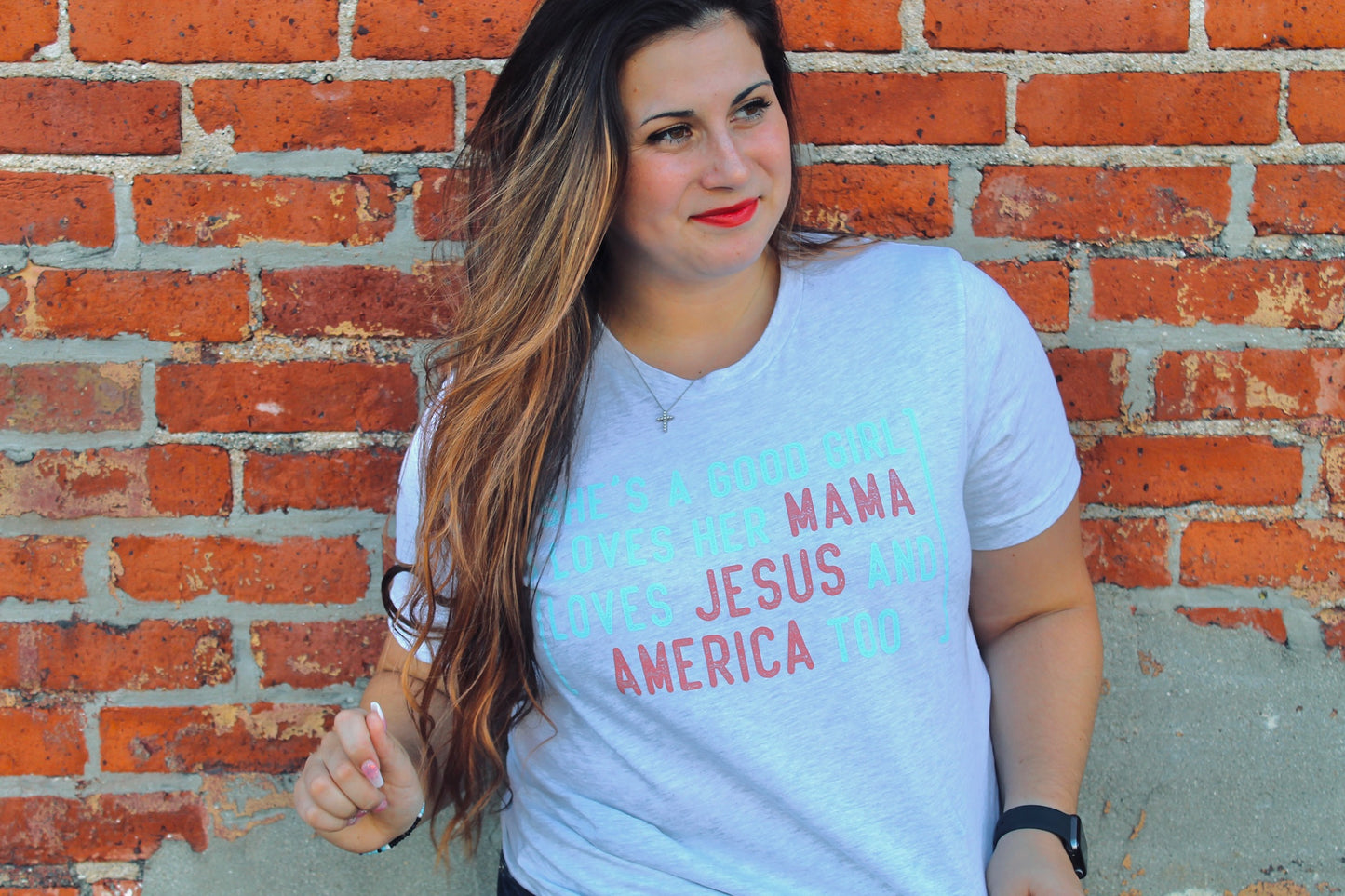 Mama, Jesus, and America Graphic t-shirt